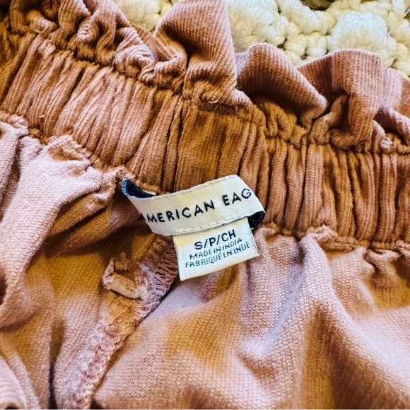 American Eagle High Waisted Wide Leg Pant Mauve Corduroy Small - Picture 5 of 8